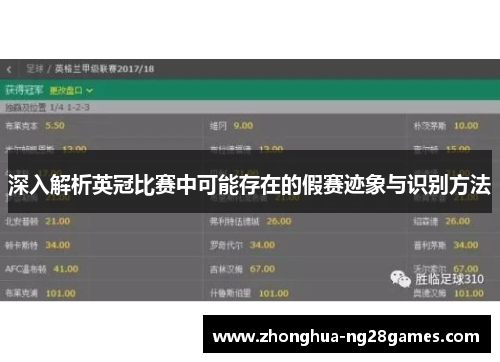 深入解析英冠比赛中可能存在的假赛迹象与识别方法